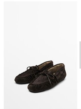 Massimo Dutti brand new Women's Suede Loafers in Dark Brown